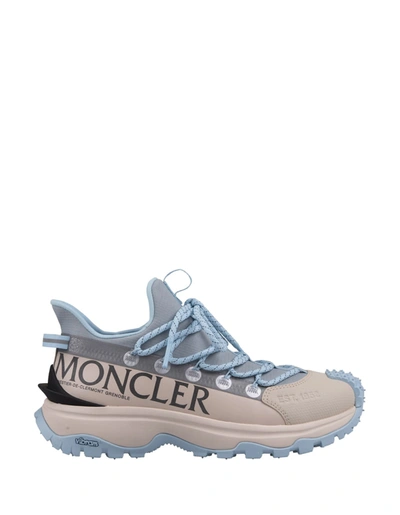 Shop Moncler Sky Blue And Beige Trailgrip Lite 2 Sneakers