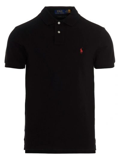 Shop Polo Ralph Lauren Logo Embroidery  Shirt Polo Black