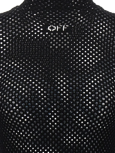 Shop Off-white Openwork Logo Sweater Sweater, Cardigans Black