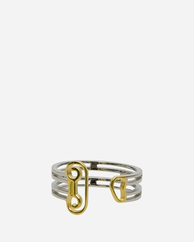 Shop Aries Column Ring Silver / Gold In Multicolor