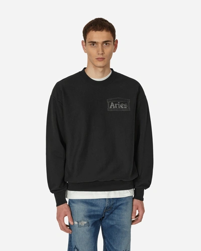 Shop Aries Premium Temple Crewneck Sweatshirt In Black