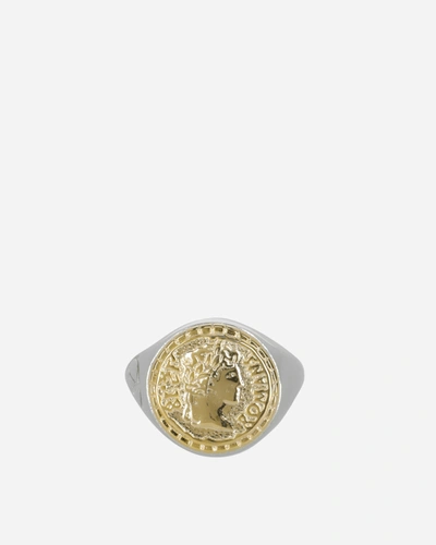 Shop Aries Signet Ring Silver / Gold In Multicolor