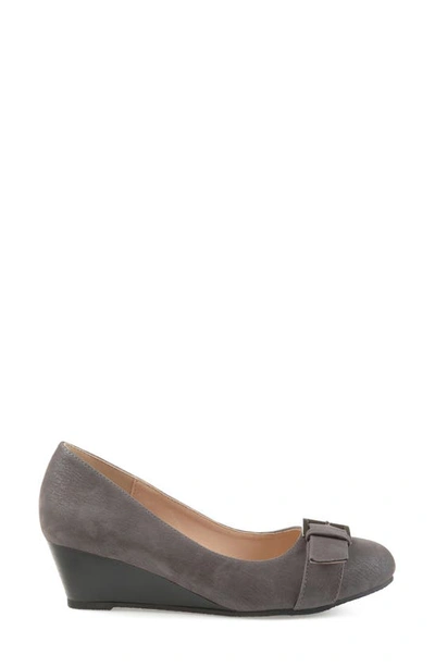 Shop Journee Collection Grayson Wedge Pump In Grey