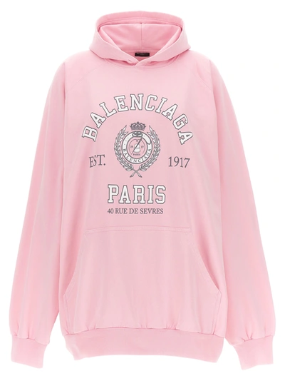Shop Balenciaga College 1917 Hoodie In Pink