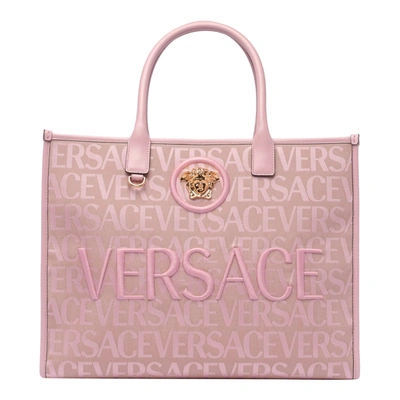 Shop Versace Allover Shopper Mini In Pink