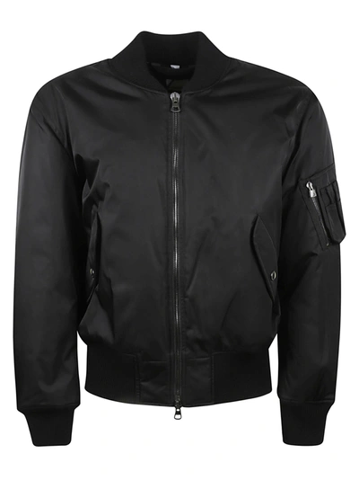 Shop Burberry Logo Embroidered Bomber In Black