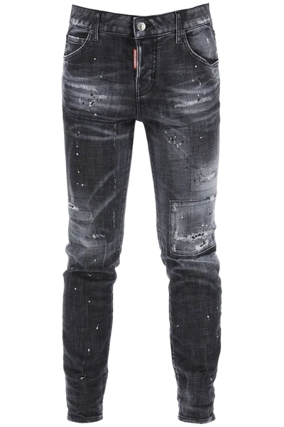 Shop Dsquared2 Dark Clean Wash Jennifer Jeans In Black (black)