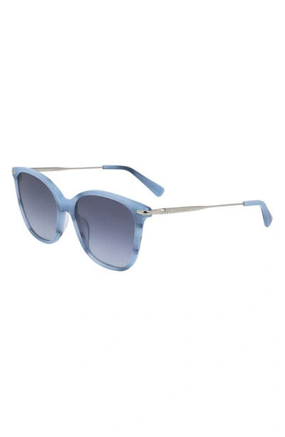 Shop Longchamp 54mm Gradient Cat Eye Sunglasses In Marble Blue