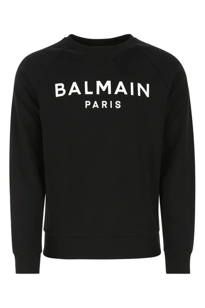 Shop Balmain Black Cotton Sweatshirt In Default Title