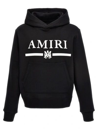 Shop Amiri Ma Bar Logo Hoodie In White/black