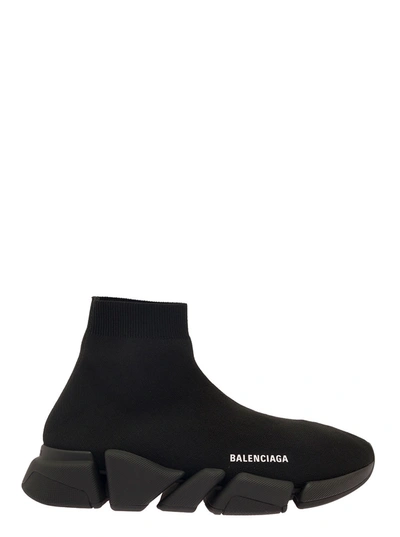 Shop Balenciaga Speed 2.0 Lt New Recycled Knit/sole Monoc. In Black