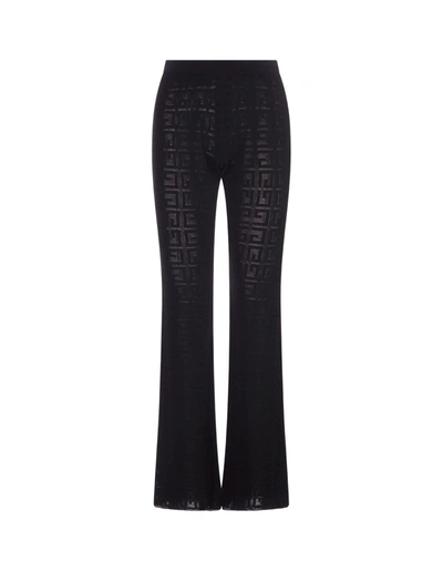 Shop Givenchy 4g Jacquard Flared Trousers In Black In Nero