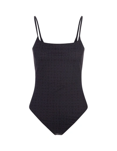 Shop Givenchy Black One Piece Swimsuit In 4g Recycled Nylon In Nero