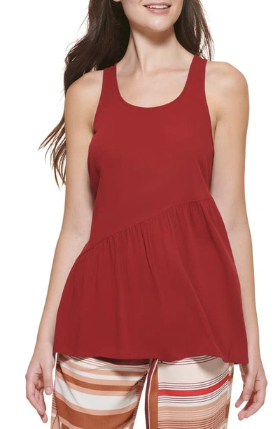 Shop Dkny Drape Front Sleeveless Top In Plum