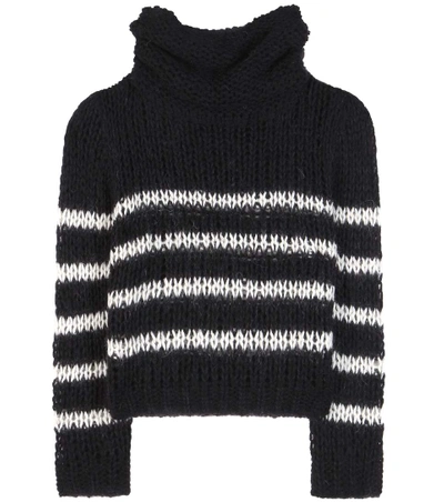 Saint Laurent Wool And Mohair-blend Sweater In Black
