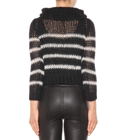 Shop Saint Laurent Wool And Mohair-blend Sweater In Black