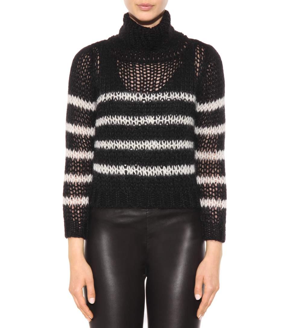 Saint Laurent Wool And Mohair-blend Sweater In Black | ModeSens