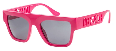 Shop Versace Ve 4430u 53678753 Flat Top Sunglasses In Grey