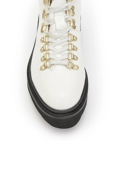 Allsaints Wanda Lug Combat Boot In White Gloss