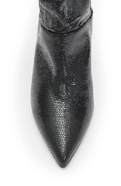 Allsaints Orlana Pointed Toe Boot In Metallic Black