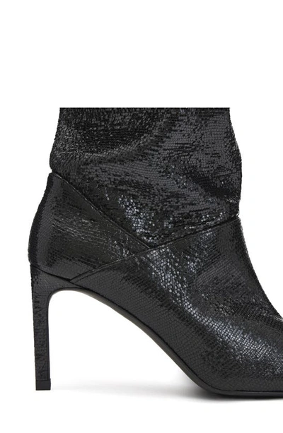 Allsaints Orlana Pointed Toe Boot In Metallic Black