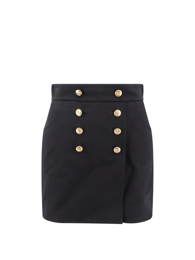 Gucci Button-up Crepe Skirt In Black