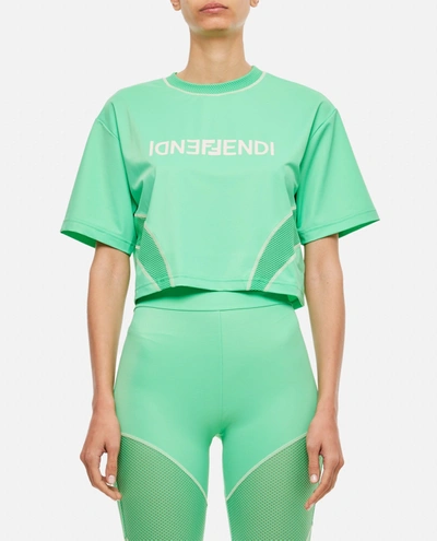 Shop Fendi Lycra Mat T-shirt In Green