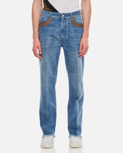 Shop Fendi Bottoms Jeans In Blue