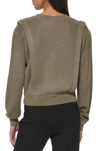 Shop Dkny Flange Sweater In Light Fatigue Heather