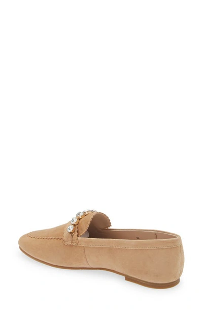 Pelle Moda Herron Crystal Embellished Loafer In Latte