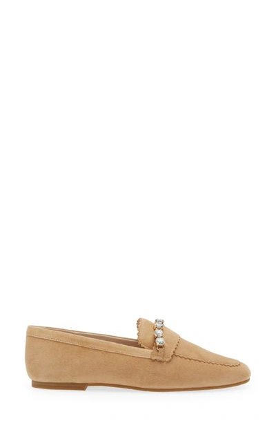 Pelle Moda Herron Crystal Embellished Loafer In Latte