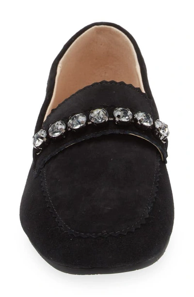Shop Pelle Moda Herron Crystal Embellished Loafer In Black