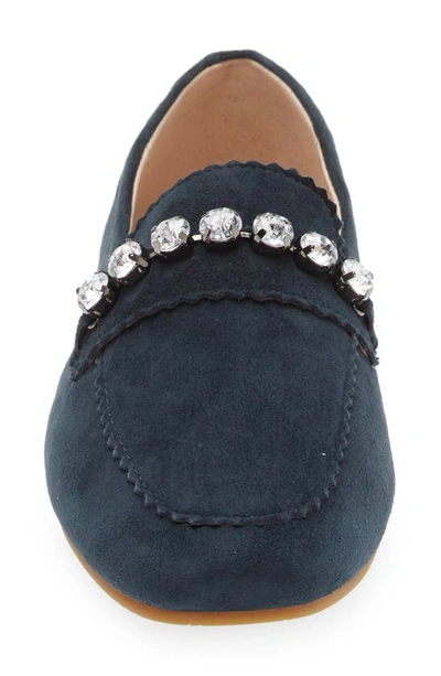 Shop Pelle Moda Herron Crystal Embellished Loafer In Midnight