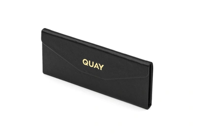 Shop Quay Embossed Tri Fold Case In Black Texture,gold