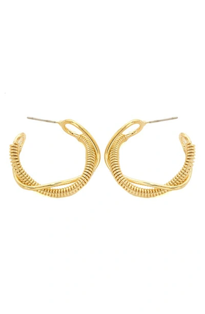 Shop Panacea Coil Twist Hoop Earrings In Gold