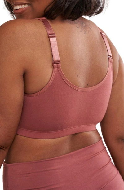 Shop Anaono Rora Post-surgery Front Close Pocketed Bralette In Dusty Rose