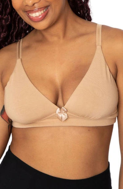 Shop Anaono Molly Post-surgery Pocketed Plunge Wireless T-shirt Bra In Sand