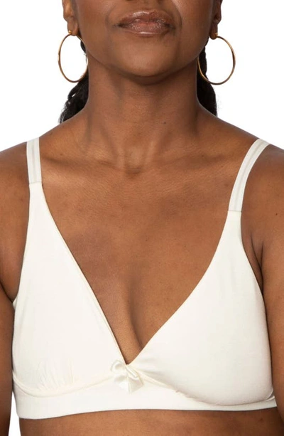 Shop Anaono Molly Post-surgery Pocketed Plunge Wireless T-shirt Bra In Ivory