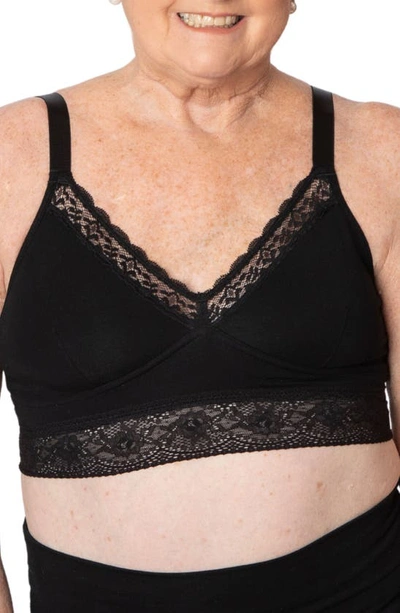 Shop Anaono Post-surgery Delilah Lounge Pocketed Bralette In Black