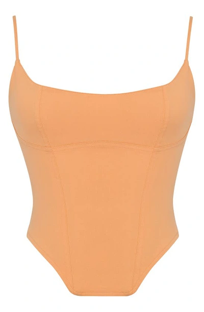 House Of Cb Flavia Sculpting Corset Top In Warm Apricot