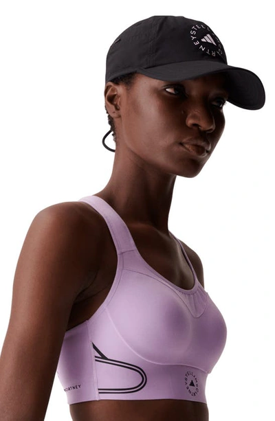 Shop Adidas By Stella Mccartney True Pace High Support Sports Bra In Purple Glow/ Dove Grey
