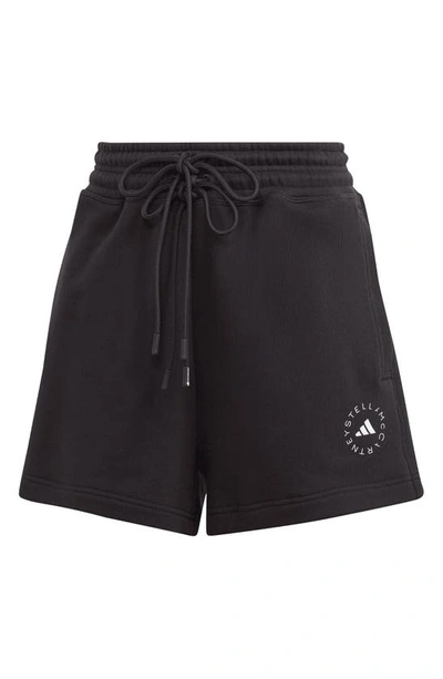 Shop Adidas By Stella Mccartney Organic Cotton French Terry Shorts In Black