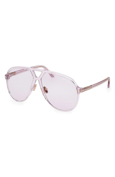 Shop Tom Ford Bertrand 64mm Gradient Oversize Pilot Sunglasses In Shiny Lilac / Lilac