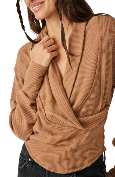 Free People Hold Me Close Top In Tobacco Brown