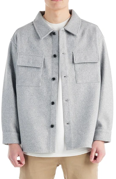 Shop Nana Judy Durant Oversize Felt Shirt Jacket In Grey Marl