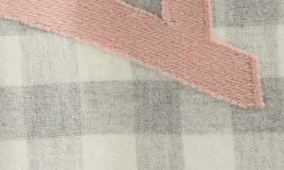 Shop Acne Studios Veda Buffalo Plaid Wool Blend Scarf In Grey/ Pink