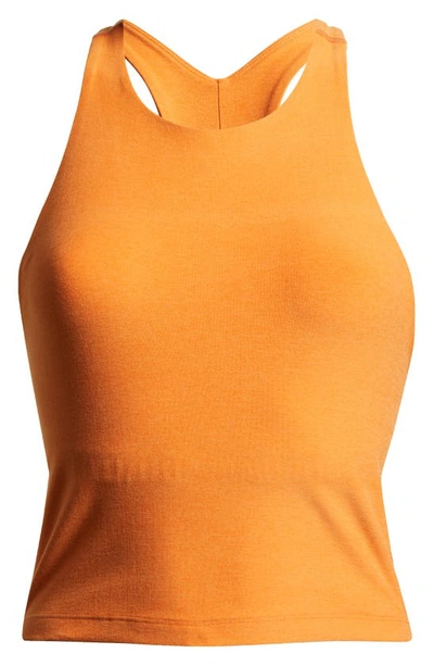 Shop Beyond Yoga Spacedye Refocus Racerback Crop Tank In Mellow Apricot Heather