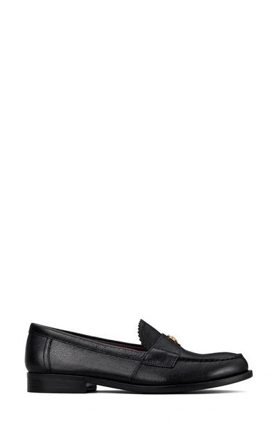Tory Burch Perri Leather Mini Medallion Loafers In Perfect Black