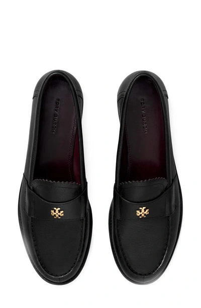 Tory Burch Perri Leather Mini Medallion Loafers In Perfect Black