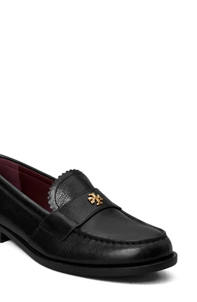 Tory Burch Perri Leather Mini Medallion Loafers In Perfect Black